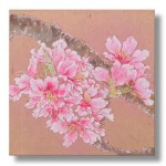 　桃の花　日本画　１　Peach blossoms